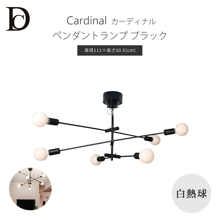 【ポイント15倍】《DI CLASSE》カーディナル ペンダントランプ 白熱球 ブラック 6灯 照明 照明器具 天井照明 吊り照明 ペンダントライト アーム 角度調整 ディクラッセ lp3122bk【沖縄 離島配送不可】【A:北海道 別途】