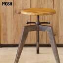 《MOSH》モッシュ アイアン クランクスツール ビンテージ加工 OLD Furniture 什器 ストアディスプレイ 椅子 チェア 木製 オールドパイン オーク アイアン アンティーク風 GART ガルト iron-krunk_stool 【沖縄 離島配送不可】【B:北海道 東北 別途】