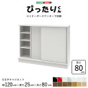 ＼カウンター下収納 引き戸／《HOMEtaste/S》薄型 スリム 壁面収納 幅120cm×奥行25cm×高さ80cm セミオーダーカウンター下収納ぴったりくん キャビネット キッチン収納 ホワイト シルバー ブラック グリーン レッド pittari-ps12025-80