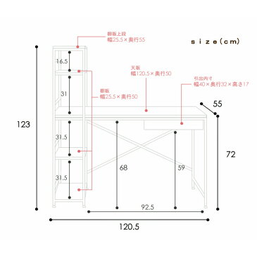 【ポイント10倍】《岩附》ラック付パソコンデスク 北欧 木製 人気 おしゃれ おすすめ モダン シンプル ナチュラル リビング 一人暮らし PCデスク 勉強机 学習机 学習デスク ワークデスク 収納 子供部屋 書斎 趣味 コンパクト 新生活 BR IWP-120