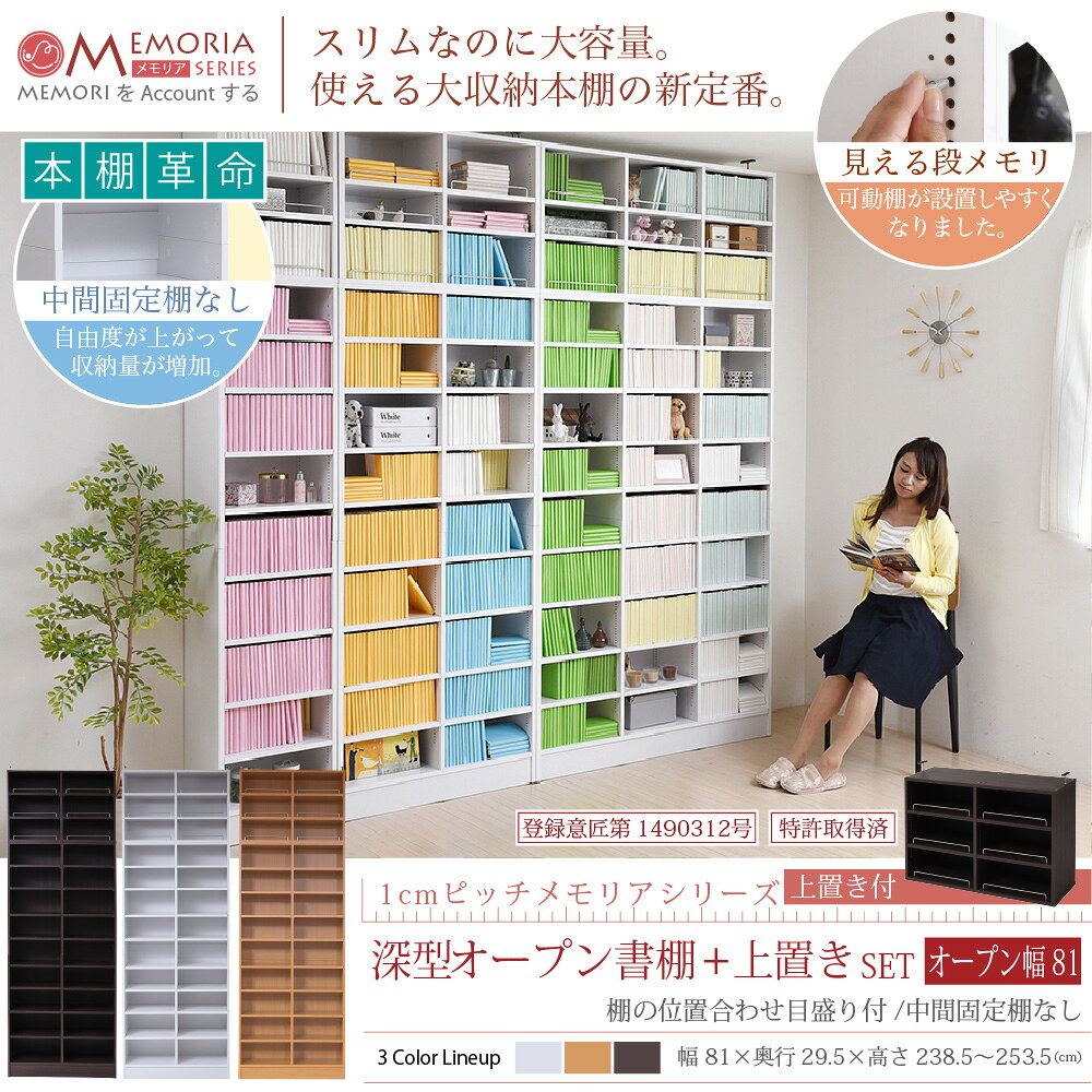 【ポイント15倍】＼本体+上置きセット 深型／《JKP》MEMORIA 棚板が1cmピッチで可...