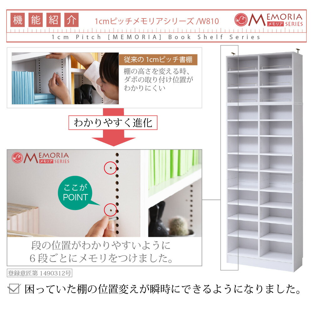 【ポイント15倍】＼本体+上置きセット 深型／《JKP》MEMORIA 棚板が1cmピッチで可...