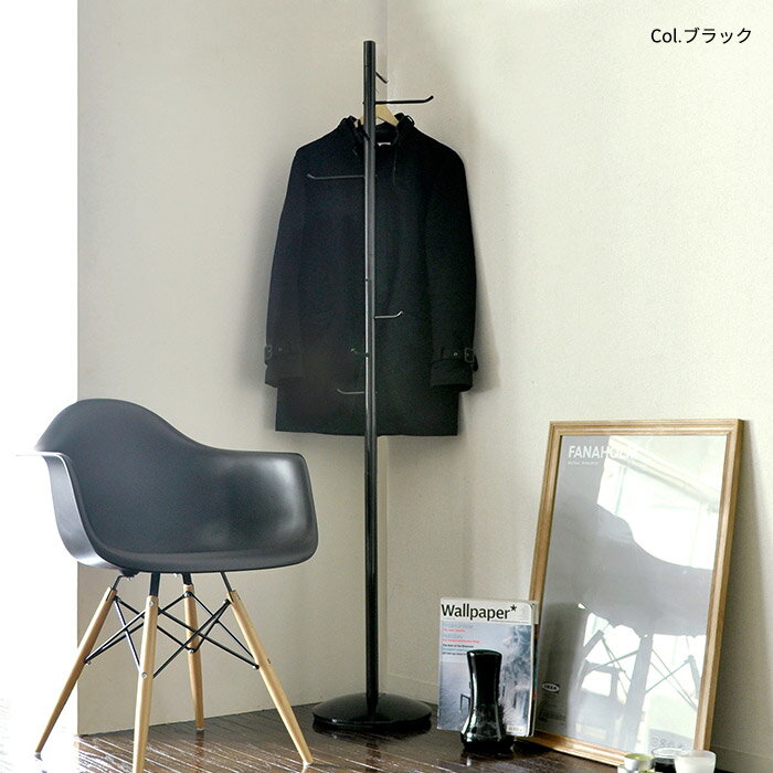 《宮武製作所》 ポールハンガー スリム 省スペース コンパクト ハンガーラック 幅34 コートハンガー 洋服掛け 衣類収納 玄関 隙間 すき間 玄関 リビング 寝室 子供部屋 一人暮らし シンプル ブラック ホワイト シルバー AR-P017