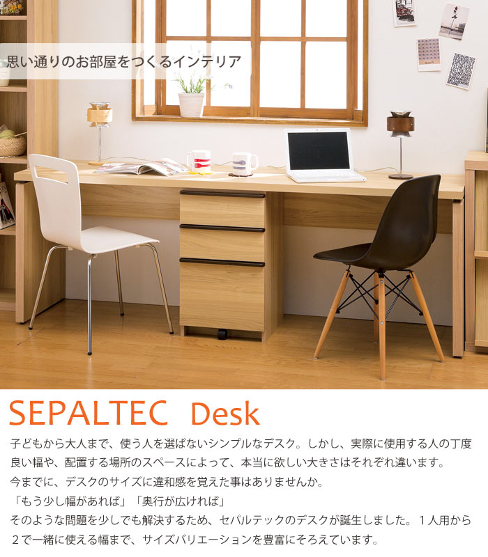 《S-ing/S》SEPALTEC セパルテック デスク 幅160cm×奥行45.8cm 浅型タイプ【受注生産】日本製 勉強机 学習机 パソコンデスク PCデスク ワークデスク sep-em-1600desk_a