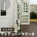 【ポイント10倍】《SMST》アイアンハーフアーチ(シングル) アイアンアーチ 門 鉄製 ハート 花 フェンス ガーデンアーチ おしゃれ 小型 ガーデニング 屋...