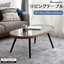 《TOHMA/東馬》リゾネア リビングテーブル 105×56 ラタン調 ガラス 楕円 オーバルテーブル ローテーブル センターテーブル テーブル 人工ラタン お...