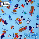 ●G-9974-1 ◆KOKKA Disney Mickey Mouse ミッキーとおもちゃ オックス 生地　(10cm単位)　(メール便可)