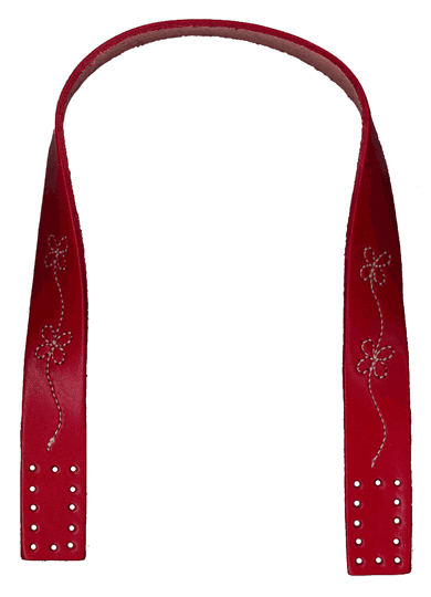 BM-4006 本革手さげタイプ持ち手　四つ葉柄ステッチ　40cm　(メール便可)