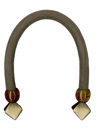 [BM-309] フロッキーバッグ持ち手　手さげタイプ　くわえ金具ゴールド　30cm　(メール便可)