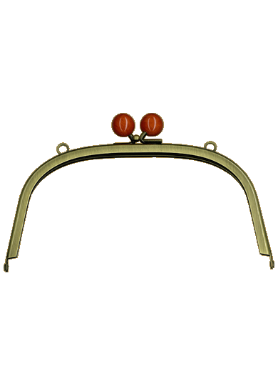 BK-1875AG 玉付き口金　鉄・アクリル　アンティークゴールド　10.5×18cm　玉サイズ16mm　(メール便可)