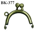 BK-377S 小物口金 扇型 3.5cm×4cm×0.8cm 1本(型紙・紙ひも付) (取り寄せ品) (メール便可)