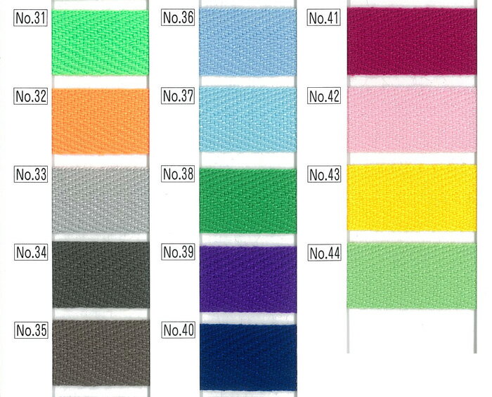 NO120 アクリル　杉綾テープ　(カラーNo.31〜No.44)(メーターカット)　(メール便可)