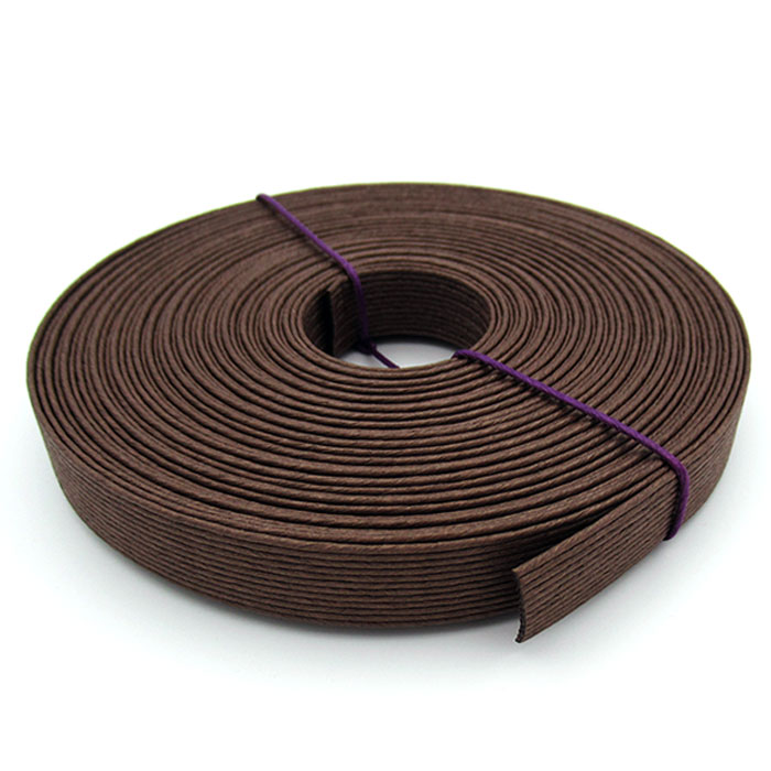 ●◇12-017 かご作りに エコクラフトテープ 10m巻 (ダークブラウン) 15mm幅 茶色 焦茶 手芸用 クラフトバンド 紙バンド　(メール便可)