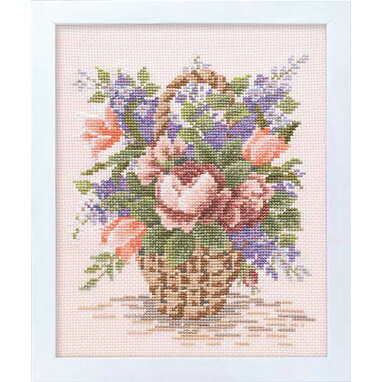 7284 ししゅうキット　フラワーガーデン　フローラルバスケット　(取り寄せ品)　(メール便可)