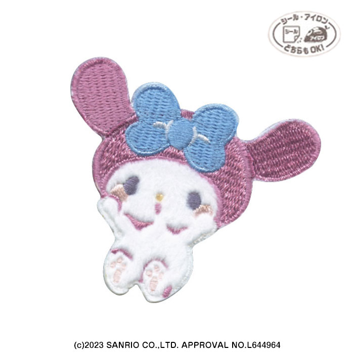 SCW650-SCW57 むきゅむきゅワッペン「マイメロディ」 サンリオキャラクターズ アイロン・シール両用接..
