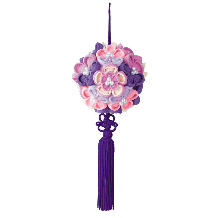 LH-376 手芸キット つまみ細工 花てまり(紫)　(取り寄せ品)　(メール便不可)