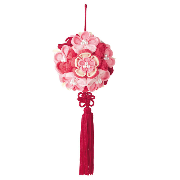 LH-377 手芸キット つまみ細工 花てまり(ピンク)　(取り寄せ品)　(メール便不可)