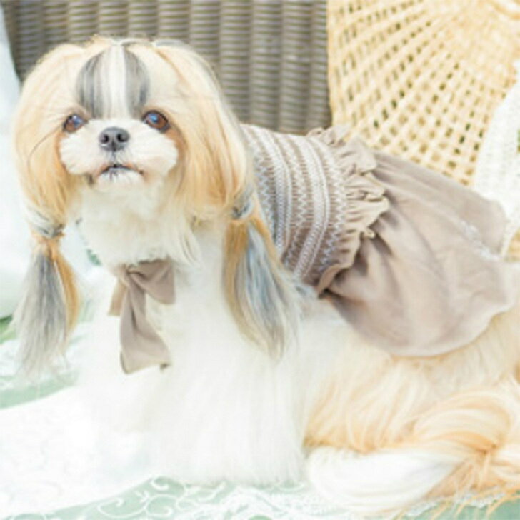 小型犬服シャーリング刺?キャミワン...