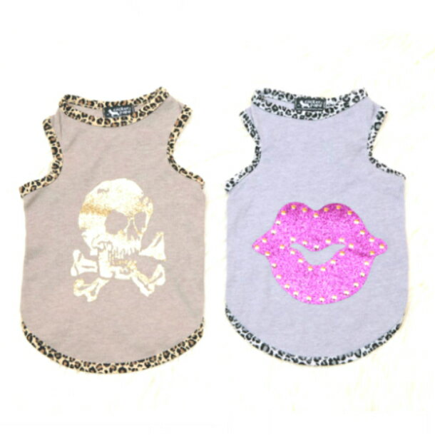 犬服 パンクスタンクトップ L XL ノースリーブ Tee コカパパ Punks Tank Top LIP スカル ドッグウェア