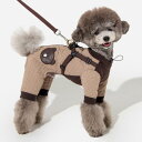 犬 服 ハーネス一体型 背開き オールインワン QUILO 可愛い くま ロンパース S M L XL 小型犬 Puppia ドッグウェア