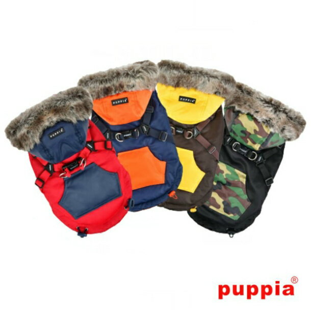 犬 服 ハーネス一体型防寒ジャンパー コート ハーネス付き ジャケット Puppia ドッグウェア XLサイズ