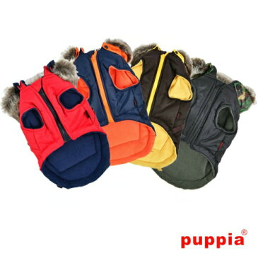 犬 服 ハーネス一体型防寒ジャンパー コート ハーネス付き ジャケット Puppia ドッグウェア XLサイズ
