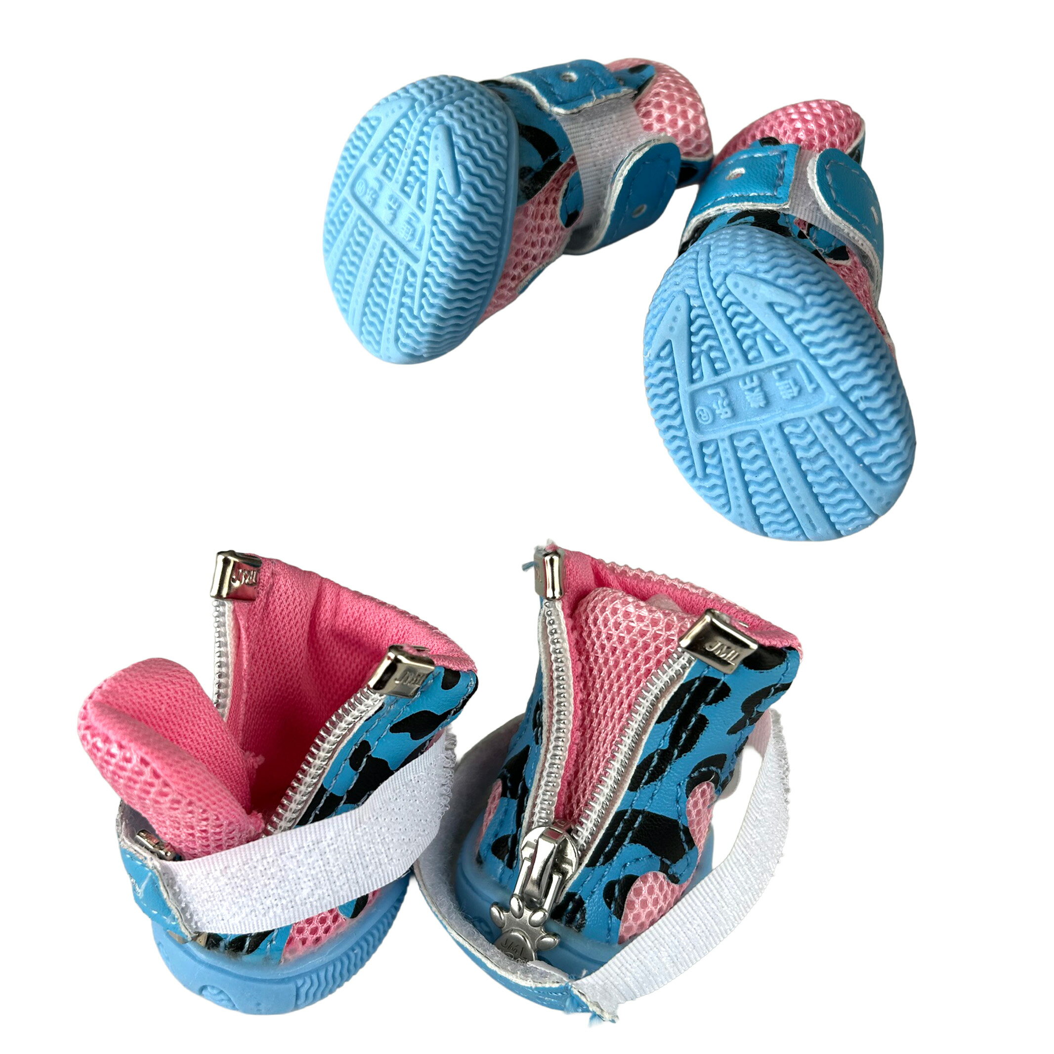 犬 靴 ビビットカモフラスニーカー ピンク ブルー 犬用 シューズ 足 汚れ 霜焼け 火傷 防止 カバー 1号 2号 3号 4号 5号