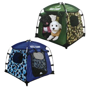 犬 アウトドア カモフラ ベースキャンプテント クッション付き サメ ニジマス Mサイズ ペット　テント