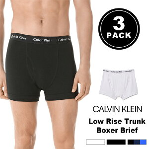 カルバンクライン Calvin Klein メンズ 下着 3枚組トランクス ブリーフ ボクサー パンツ ローライズ アンダーウェア 3パックホワイト ブラック CK 無地 白 黒 ブランド インナー