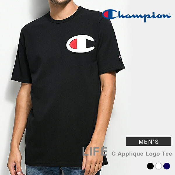 チャンピオン Tシャツ メンズ Champion ロゴT USAサイズ 厚手半袖 大きいサイズ クルーネック シンプル 男性用 ヘリテージ GT19