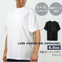 ロサンゼルス アパレル ポケット付き 6.5オンス ユニセックス Tシャツ 1809 半袖 ヘビーウェイト 無地 クルーネック メンズ レディース ロスアパ ホワイト ブラック 厚手 コットン 綿 ゆったり