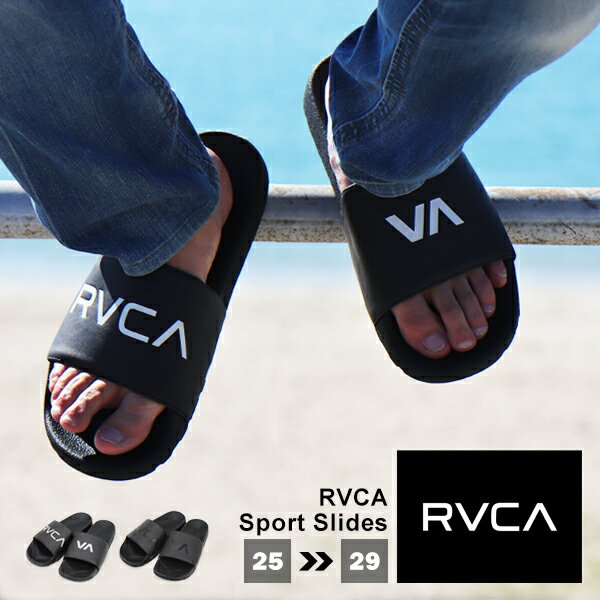 ルーカ サンダル RVCA メンズ スリッパ シャワーサンダル 黒 ブラック ロゴ カジュアル ストリート サーフ スケーター ブランド