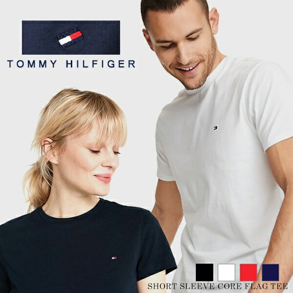 トミーヒルフィガー tommy hilfiger トミー ヒルフィガー tシャツ 白 黒 白TTOMMY HILFIGER コットン Tシャツ クールネック Vネック 半袖 ワンポイントホワイト ブラック 男女兼用 ユニセックス 刺繍 ブランド トップス