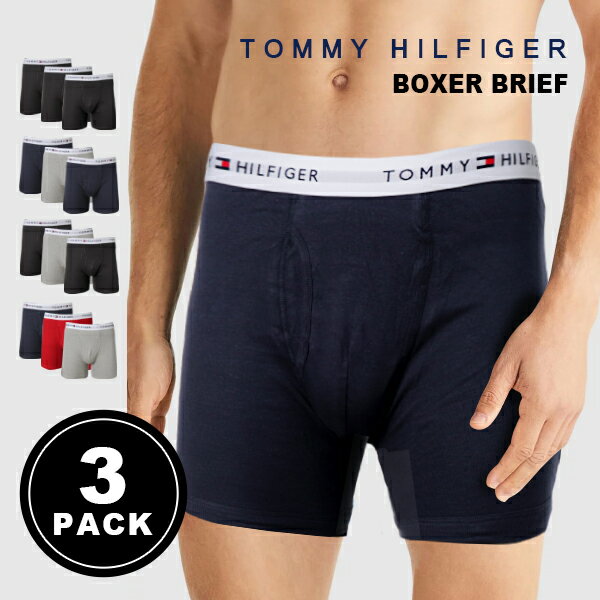 Tommy Hilfiger トミーヒルフィガー TOMMY HILFIGER [3枚組] メンズ ボクサーパンツ 前開き ブリーフ 下着 アンダーウェア コットン ブランド 男性 プレゼント 09TE001