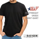 ベイサイド BAYSIDE Tシャツ 半袖 無地 厚手 白 黒 アメリカ製 メンズ 6.1oz ヘビーウェイト Heavyweight ポケット Tシャツストリート ファッション 人気 ブラック ホワイト コットン