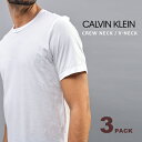 カルバンクライン Calvin Klein メンズ 下着 3枚組コットン Tシャツ クルーネック Vネック 半袖 アンダーウェア3パック ホワイト ブラック CK 無地 白 黒 ブランド トップス インナー
