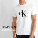 カルバンクライン Calvin Klein メンズ カルバン・クラインロゴT コットン Tシャツ クルーネック 半袖 ロゴTシャツホワイト CK ロゴ 白 ブランド トップス インナー