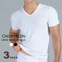 カルバンクライン Calvin Klein メンズ 下着 3枚組コットン Tシャツ クルーネック Vネック 半袖 アンダーウェア3パック ホワイト ブラック CK 無地 白 黒 ブランド トップス インナー