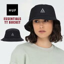 HUF ハフ 帽子 メンズ レディース 黒 バケットハット ハット 男女兼用 HT00618 ロゴ ボックスロゴ コットン ユニセックス 刺繍 ESSENTIALS TT BUCKET