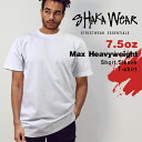 シャカウェア SHAKA WEAR Tシャツ 半袖 無地 厚手 極厚 白 黒 メンズ 7.5oz ヘビーウェイト Max Heavyweight 大きいサイズ ストリート ファッション 人気 ブラック ホワイト コットン