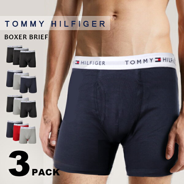 トミーヒルフィガー パンツ メンズ トミーヒルフィガー [3枚組] メンズ ボクサーパンツ ブリーフ 下着 アンダーウェア 前開き 男性 プレゼント ブラック ネイビー グレー TOMMY HILFIGER 09TE001
