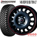 604V 145/80R12 80/78N ブリヂストン BRIDGESTONE ヴィセンテ04 12×3.5 PCD100/4H +45 ブラック レッドライン 12インチ サマータイヤ 4本 ホイールセット (145R12 6PR互換) RD-604 STEEL VICENTE-04 CA WEDS 軽トラ 軽バン ブリジストン