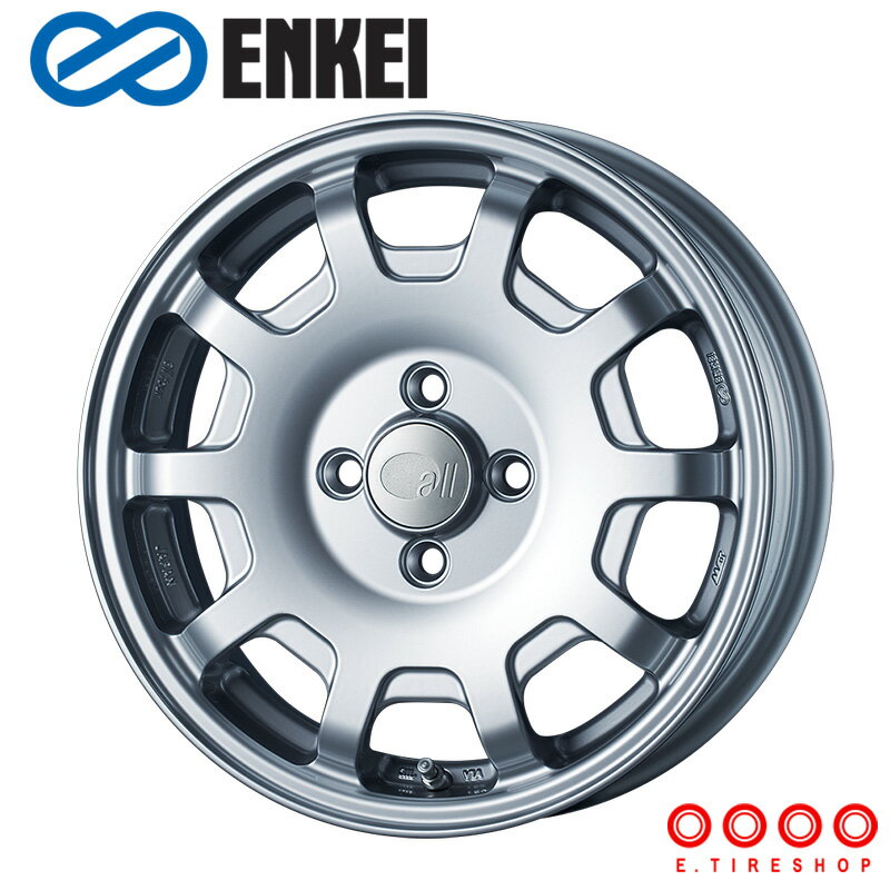 ENKEI all four KCR 15×5.0J PCD100 4H INSET+45 ボア径φ75 スパークルシルバー SS 15インチ ホイール単品 1本 エンケイ オール フォー