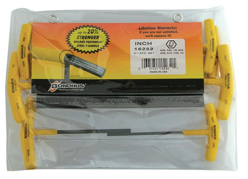 Wrenches - 【送料無料】【ボンダス】全長6インチ六角T-ハンドルセット　インチ8本組　HTX80-6