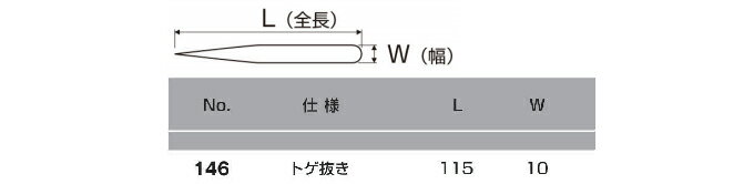 【ネコポス対応可】ANEX　アネックス　ステンレストゲ抜きピンセット115mm　No.146