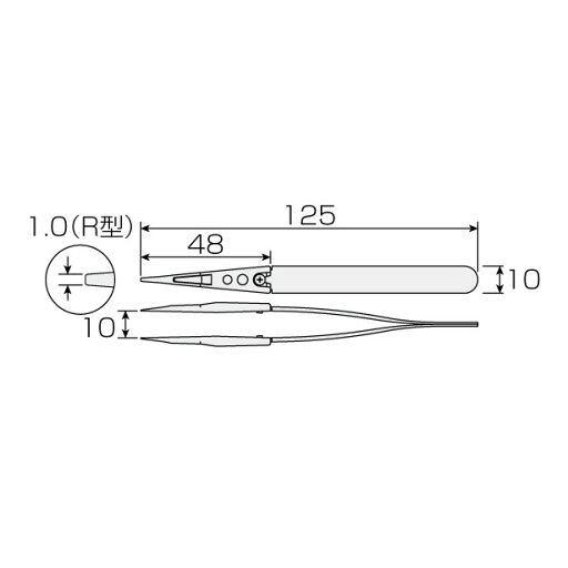 【ネコポス対応可】HOZAN ホーザン ESDチップピンセット 全長125mm P-642-S