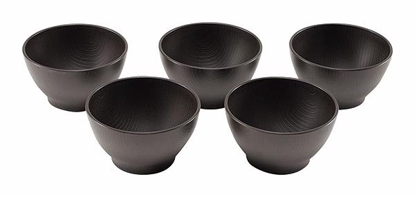 カクセー TW-01 木目スープボウル 小 五客 茶色