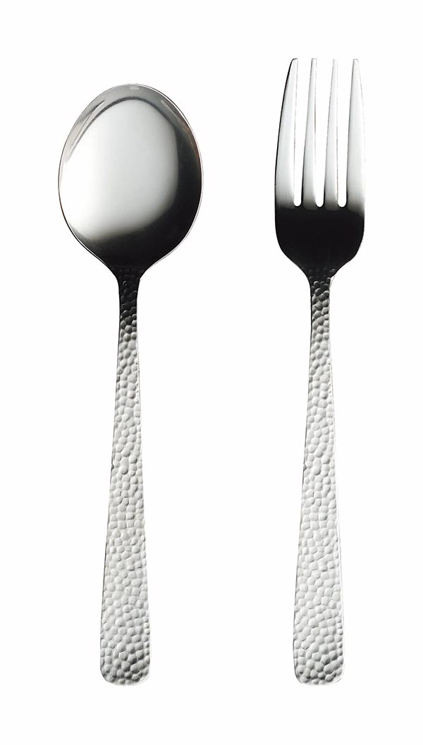 カクセー 槌目 デザートスプーン・デザートフォーク 2本組TC-16 Made in TSUBAME