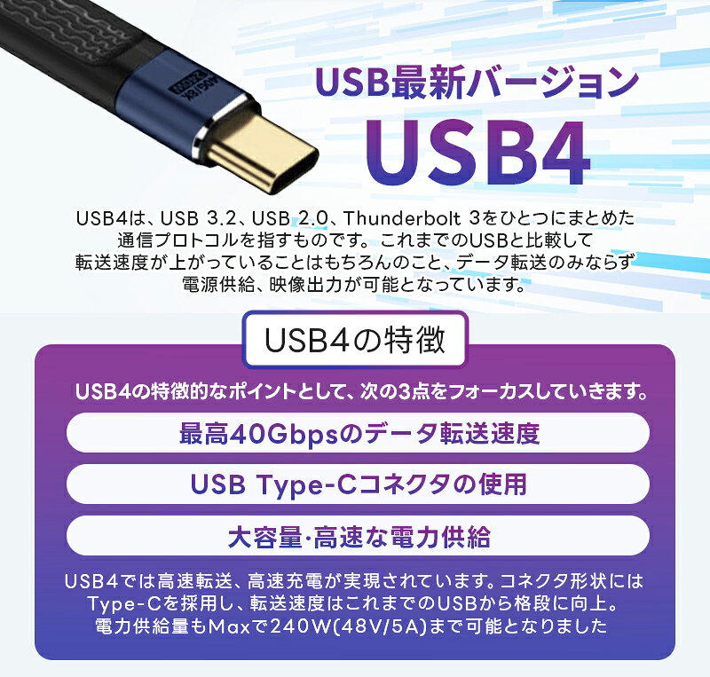 E-Top USB4ケーブル スペック詳細