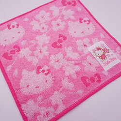 ハローキティ タオルハンカチ サンリオ サクラ ピンク 22×23cm ハローキティ タオルハンカチ サンリオ サクラ ピンク 22×23cm